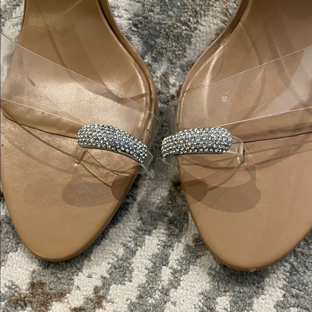 Zara Tan Heels with Clear Straps - Picture 2 of 4